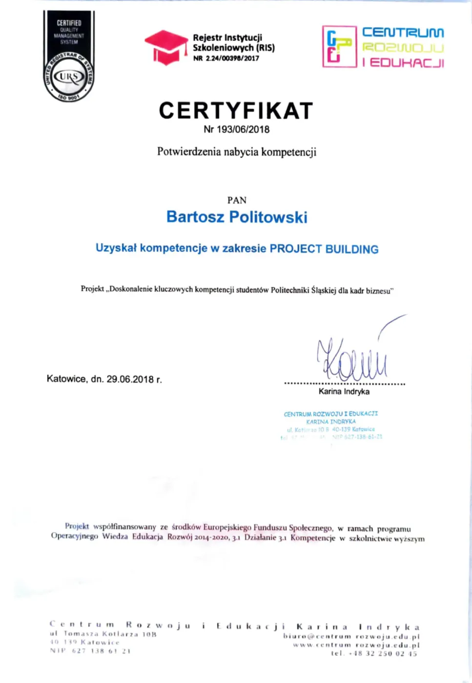 Szkolenie – project building