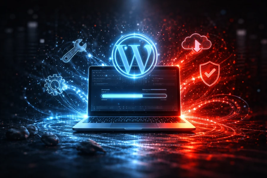 obrazek ilustrujący instalację wordpressa