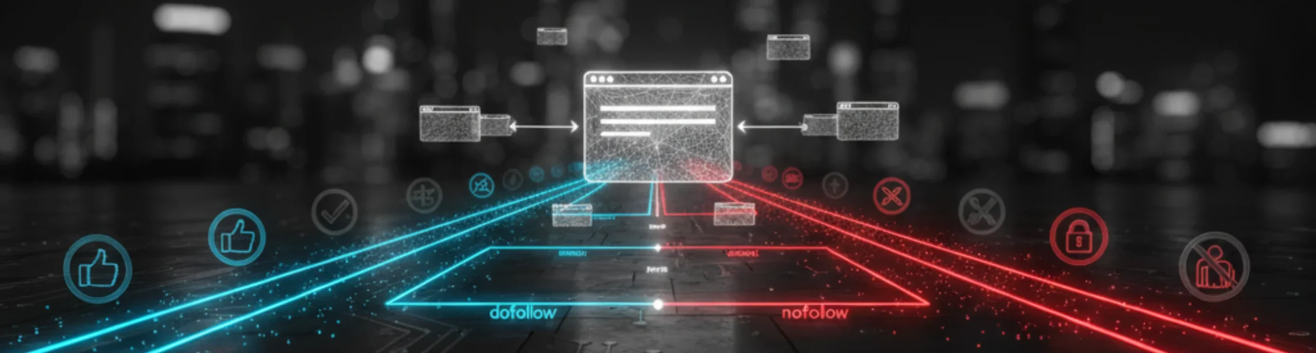 obrazek ilusrujący linki dofollow i nofollow