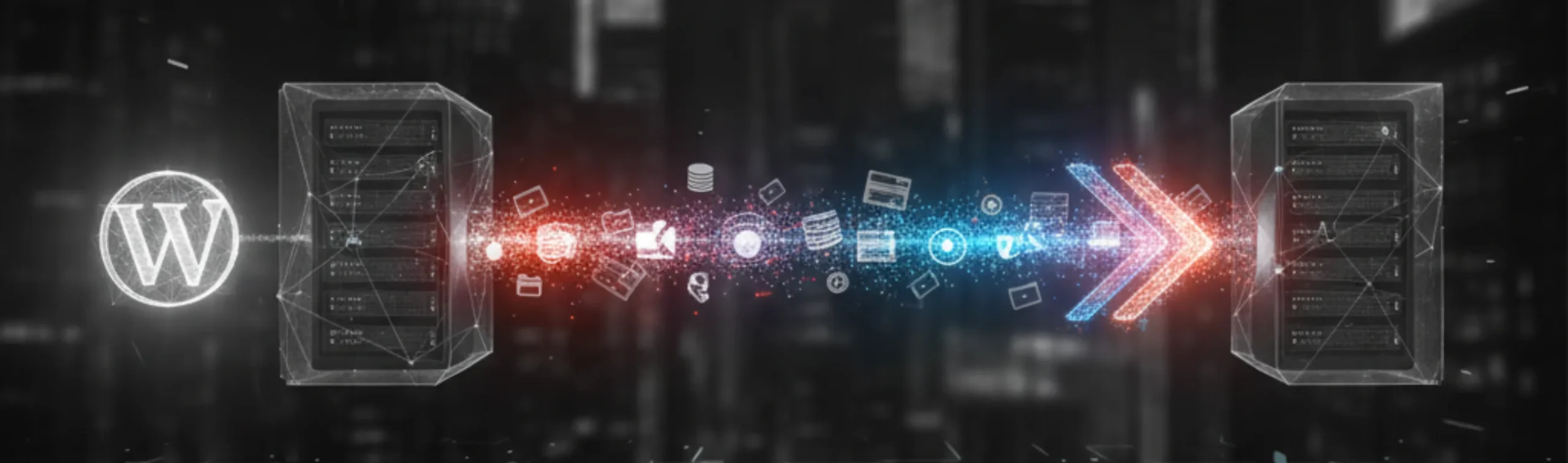 obrazek ilustruje przenoszenie strony WP na inny serwer