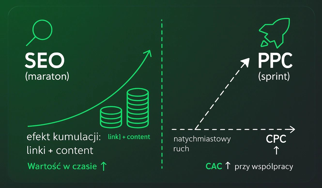 Porównanie: wzrost ruchu z SEO a PPC